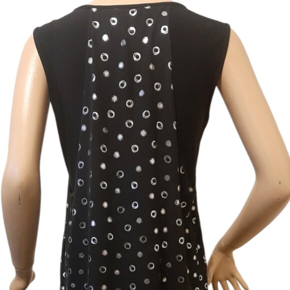 Frank Lyman Black & Silver Layered Dress Women's Size 8 - Picture 4 of 5